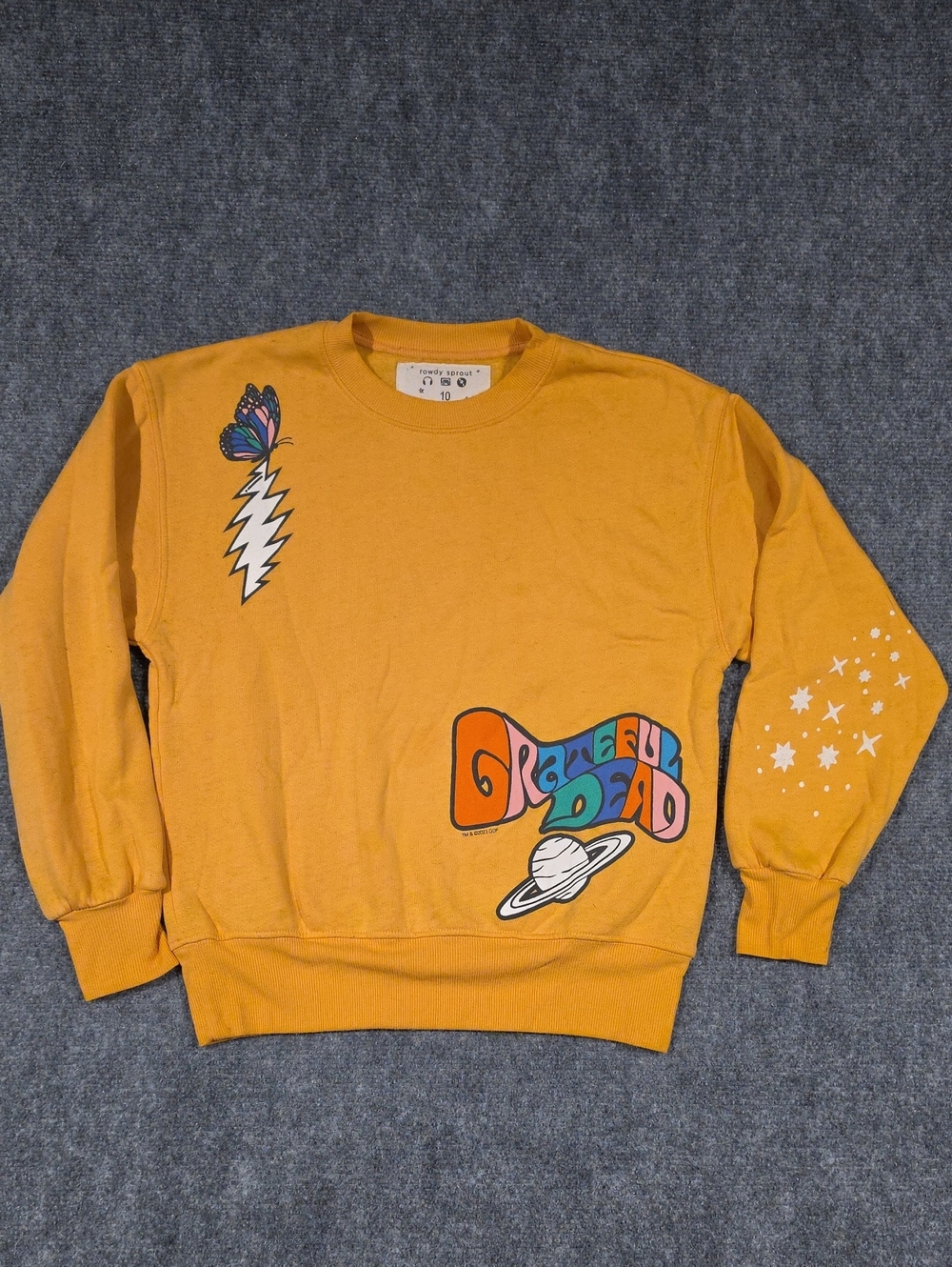 Rowdy Sprout Grateful Dead Moons Crew Sweatshirt Girls Size 10 EUC